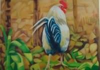 Coq blanc I  76 x 60